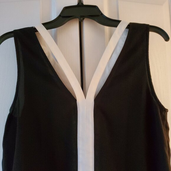 Trouve black camisole top with white trim along; size medium - Picture 2 of 6